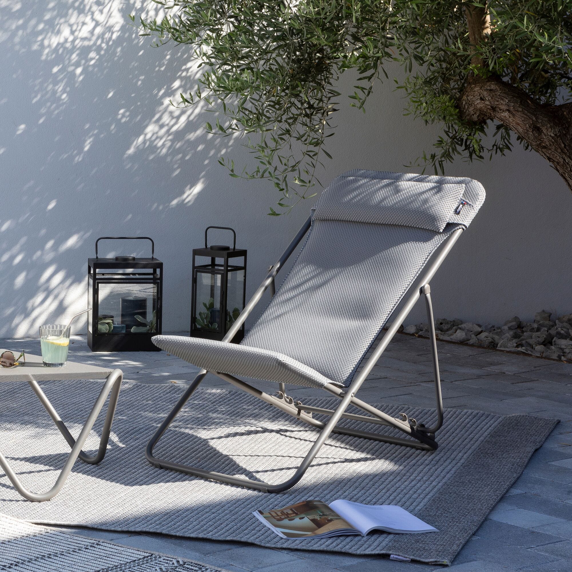 Lote de 2 Hamacas plegables - Maxi Transat + - BeComfort® - Gris Silver
