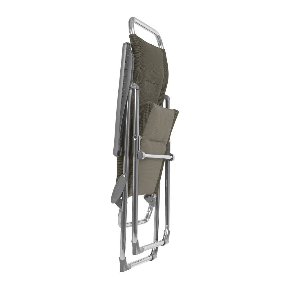Butaca plegable acolchada multi-posición - Alu Cham - AirComfort® - Marrón Taupe
