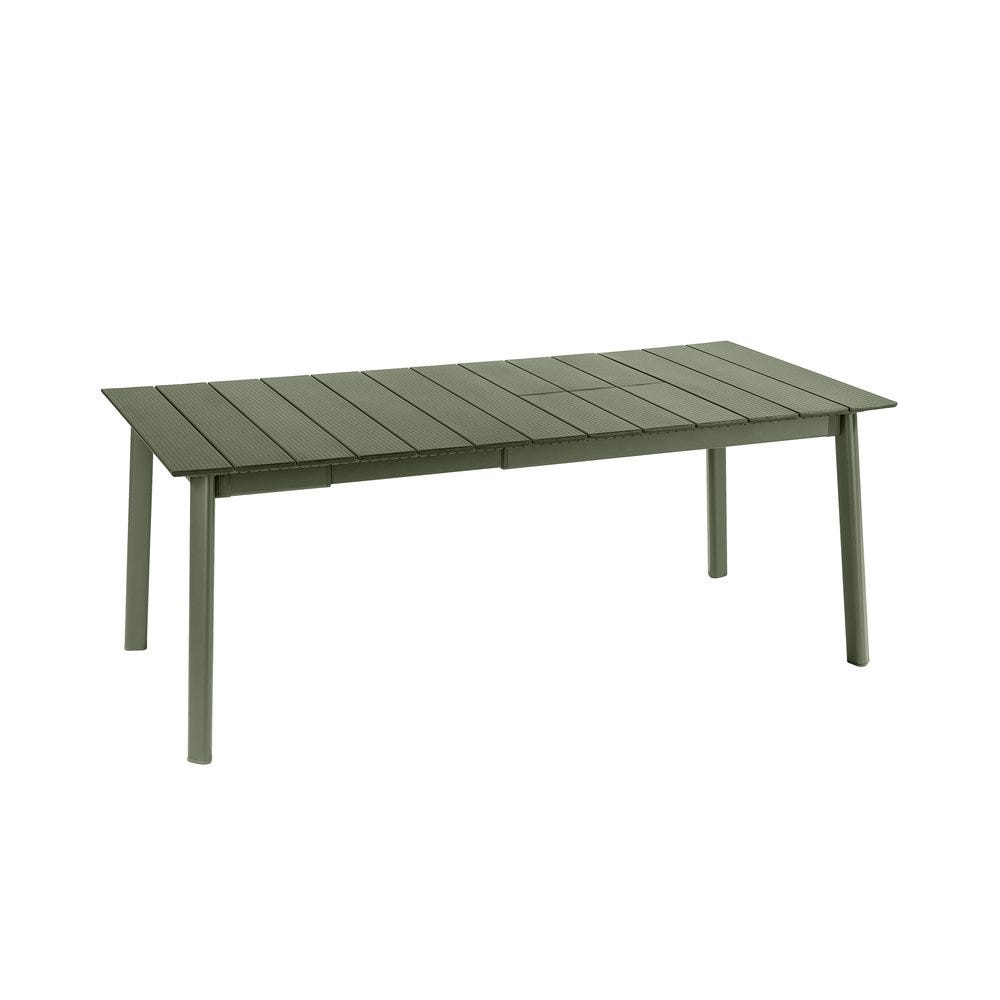 Mesa de jardín extensible 6 a 8 personas - Oron - Lattes Aluminium - Verde Moss