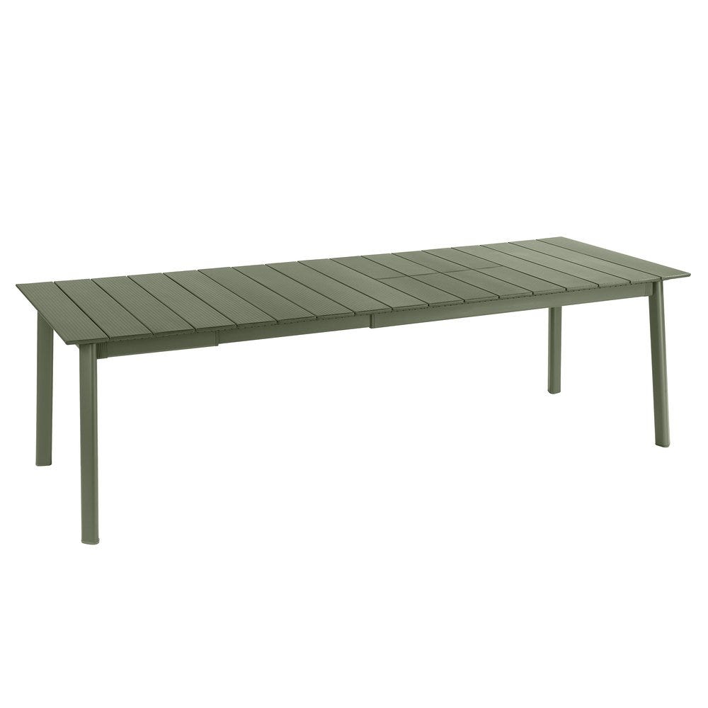 Mesa de jardín extensible 8 a 10 personas - Oron - Lattes Aluminium - Verde Moss